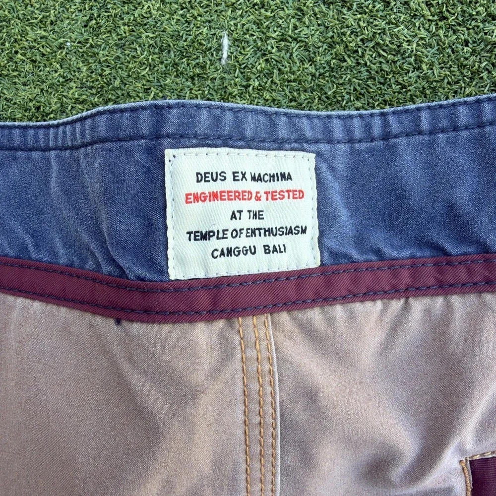 Deus Ex Machina Swim Board Shorts Mens 34 Brown Colourblock Drawstring